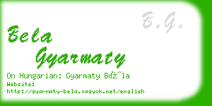 bela gyarmaty business card